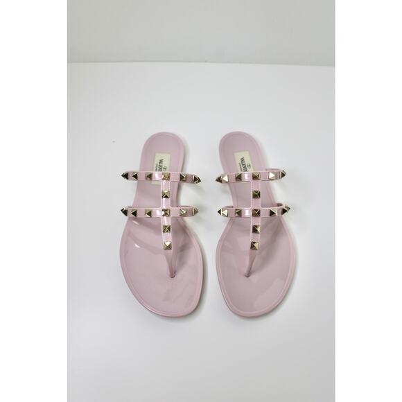 Valentino Garavani Rockstud Flat Rubber Sandal, Size 37 - Picture 2 of 7